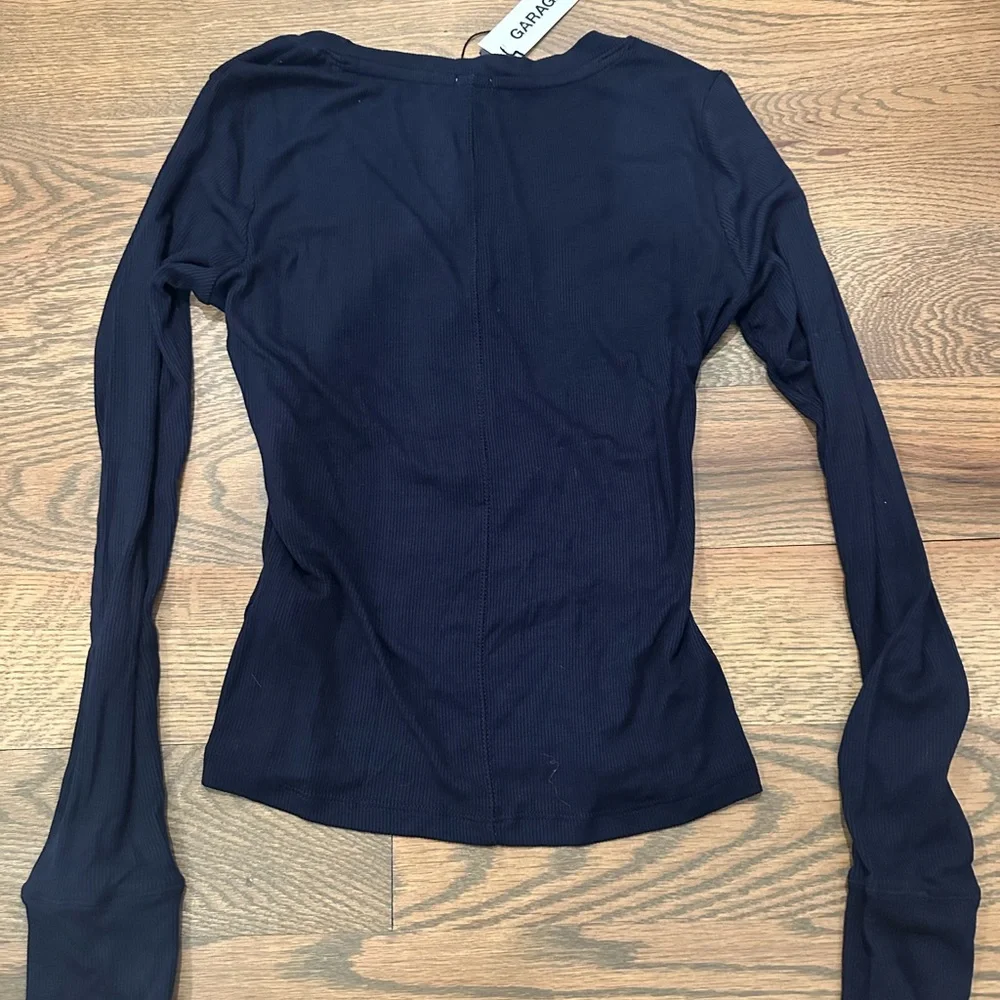 Garage Women's Dark Blue Long Sleeve Tee - Picture 2 of 2